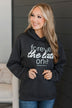 "Forever The Late One" Graphic Hoodie- Black