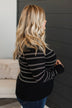 Call Me Sweetheart Striped Sweater- Black