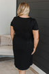 Calls For A Celebration Short Sleeve Dress- Black