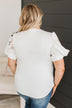 Great News Puff Sleeve Top- Ivory