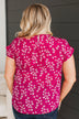 Radiant Presence Floral Top- Hot Pink