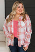 Going The Distance Plaid Top- Ivory & Pink