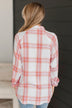 Going The Distance Plaid Top- Ivory & Pink