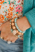 Always Fancy Beaded Bracelet Set- Peach & Blue