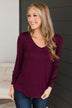 Fresh Perspective Knit Top- Burgundy