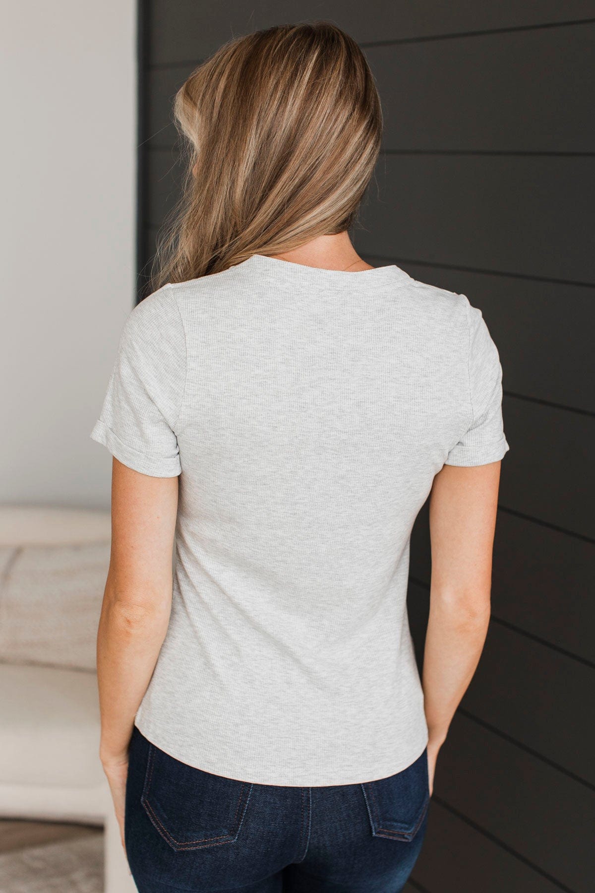 Seeking Adventure Short Sleeve Top- Heather Grey