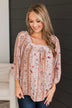 Stay In The Moment Floral Blouse- Mauve