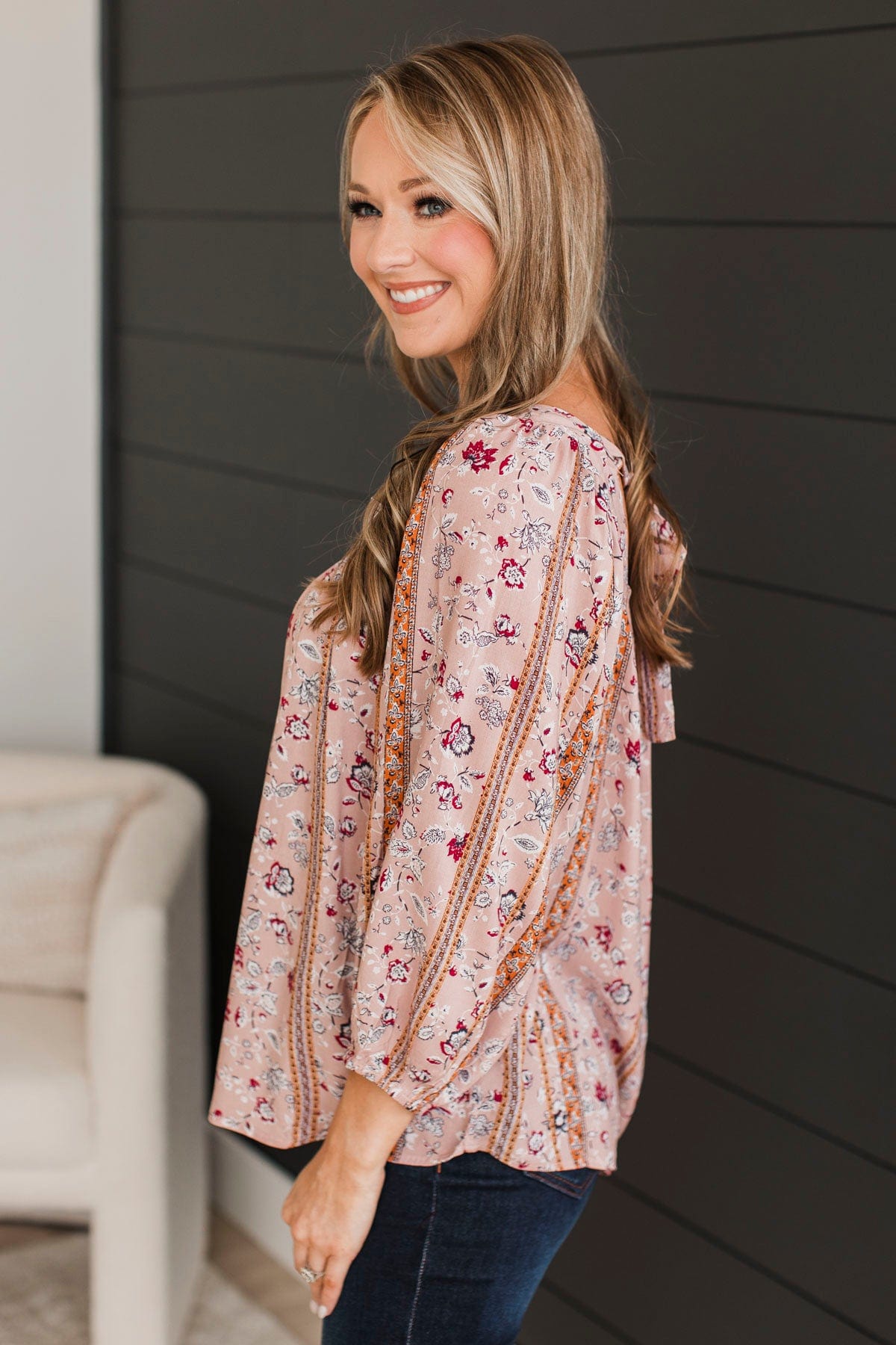 Stay In The Moment Floral Blouse- Mauve