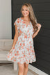 Down Memory Lane Floral Dress- Ivory & Coral