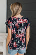 The Moment You Smiled Floral Top- Dark Navy & Mauve