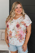 Time To Myself Floral & Polka Dot Top- Ivory