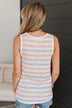 Working On Me Striped Tank Top- Ivory