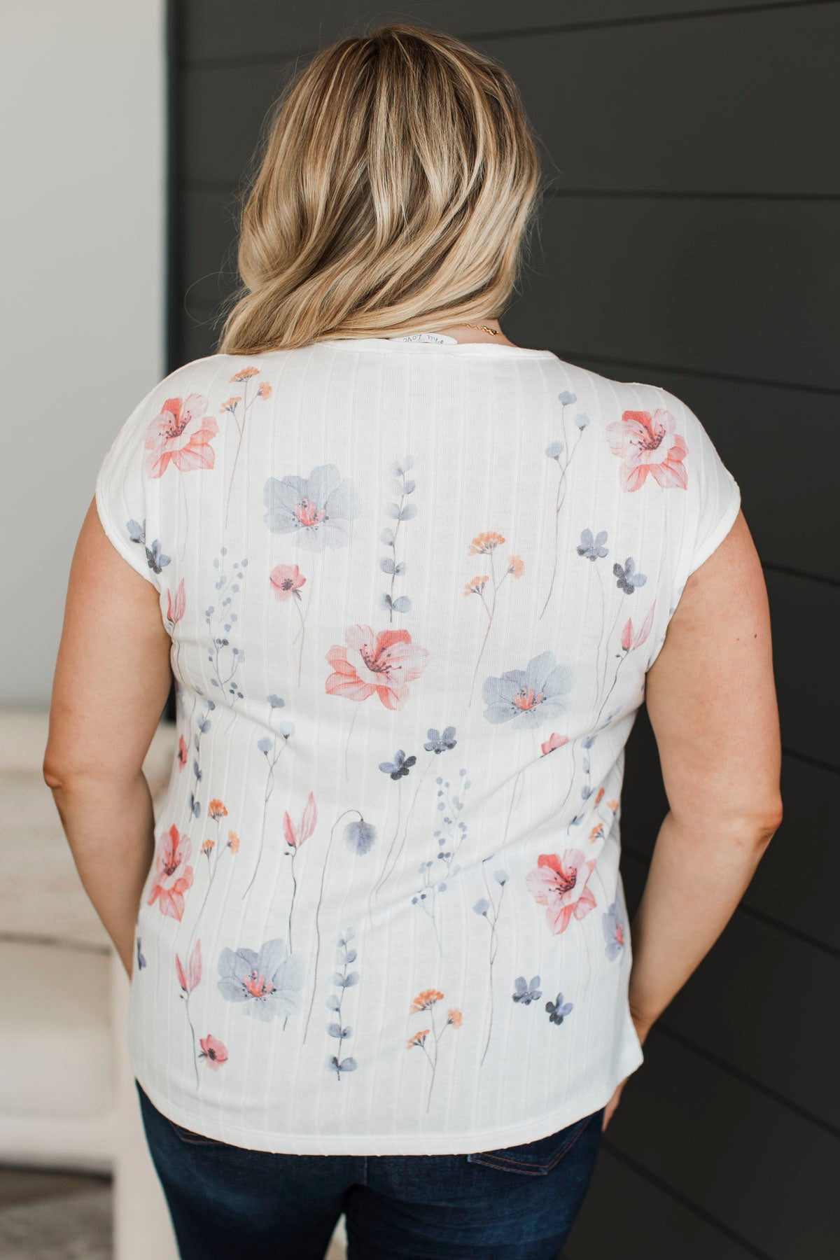 Miss You More Floral Top- Ivory