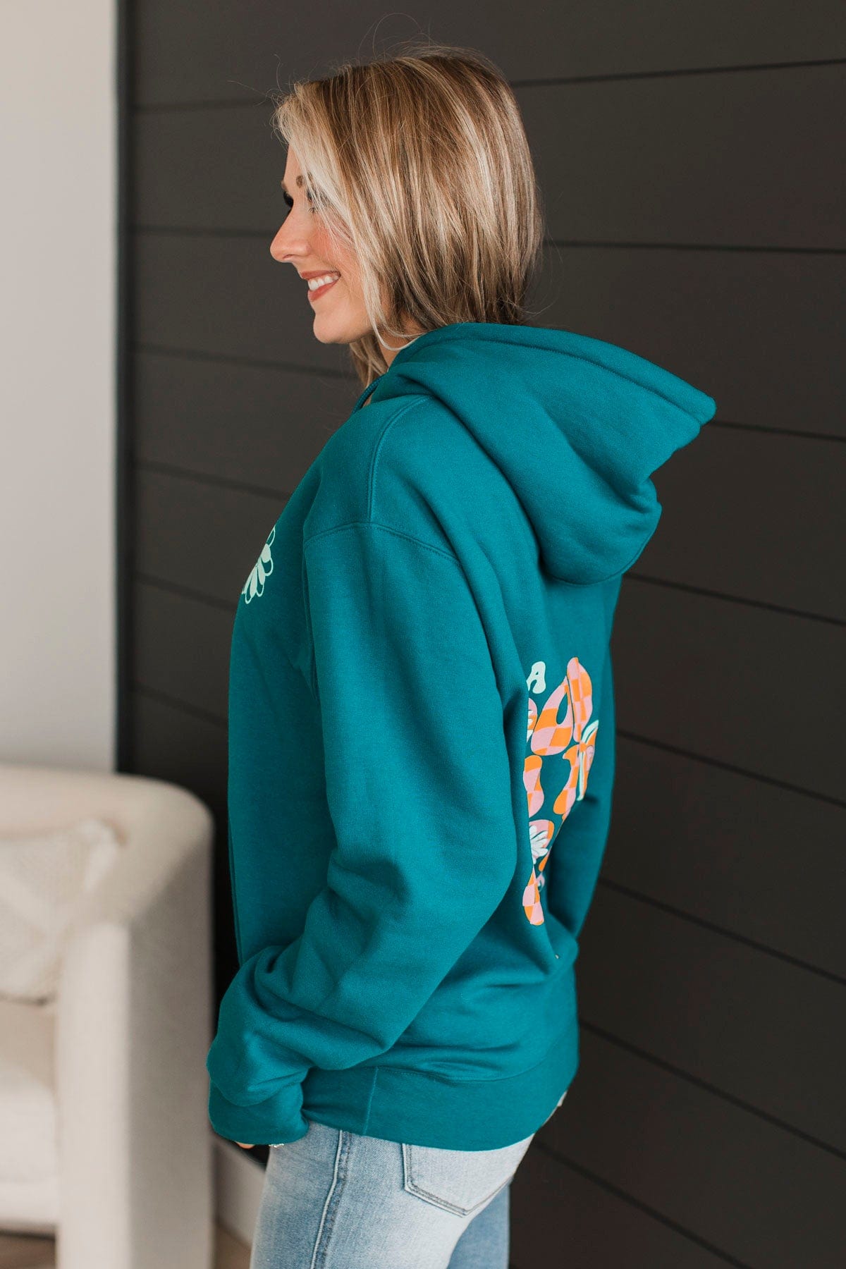 "Good Day" Graphic Hoodie- Teal