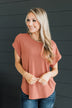 Carefree Days Knit Top- Terracotta