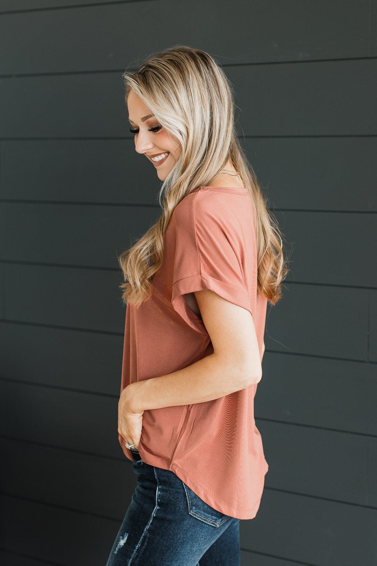 Carefree Days Knit Top- Terracotta