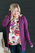 Comfortable With Myself Knit Cardigan- Plum