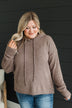 Compelled By You Fuzzy Knit Hoodie- Dark Mocha