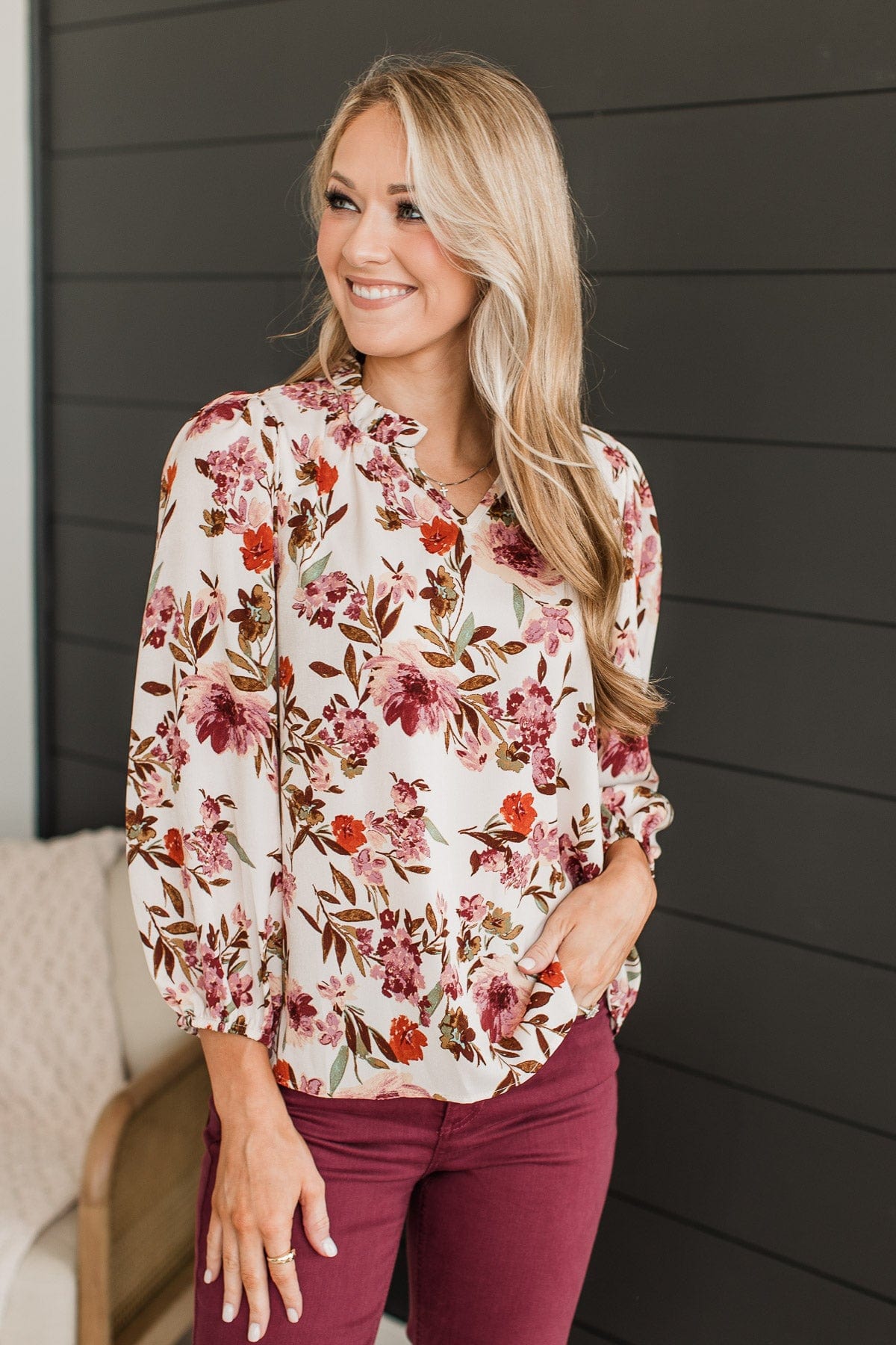 In Your Graces Floral Blouse Cream The Pulse Boutique