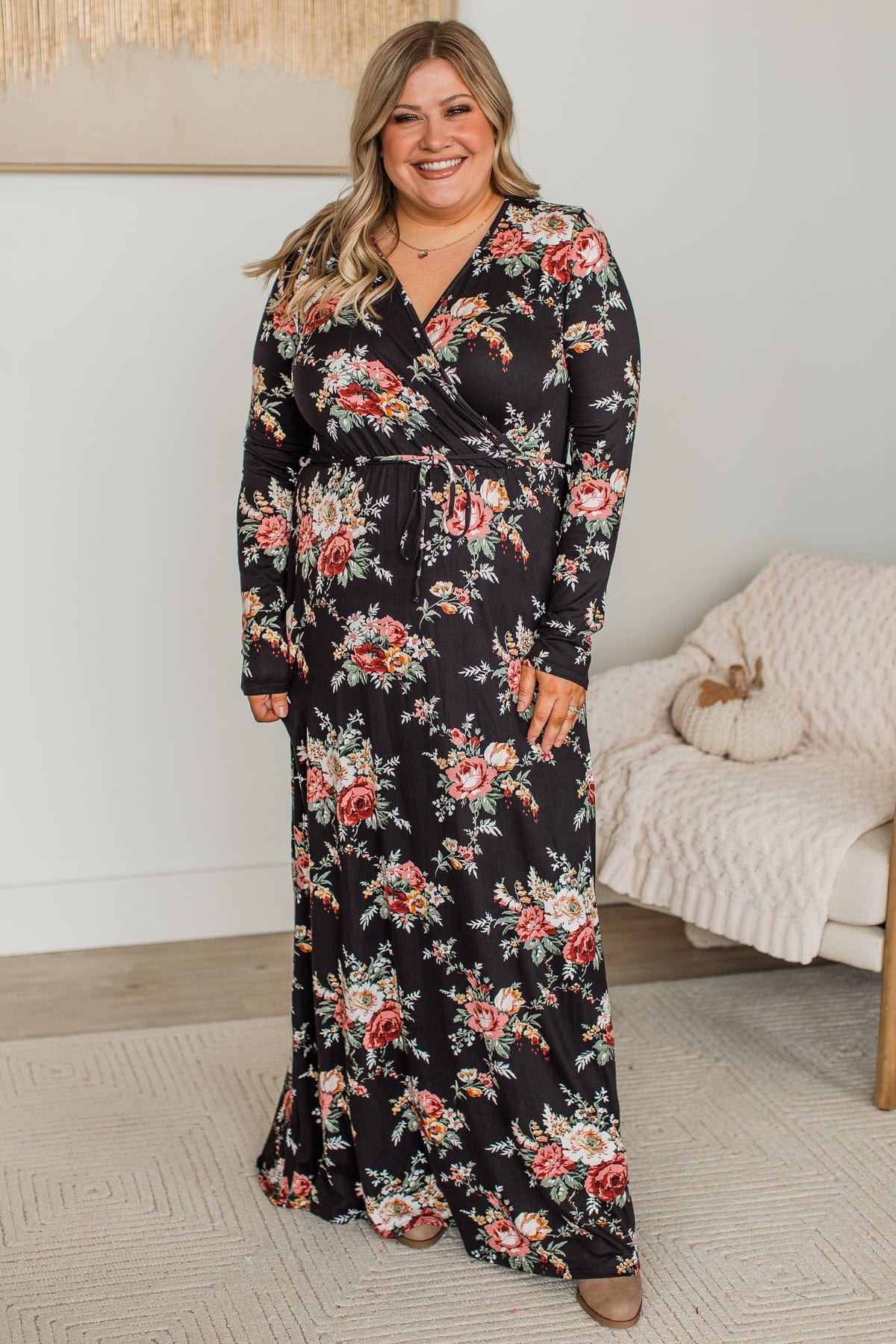 Big Crush Floral Maxi Dress- Black