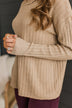 Point The Way Turtle Neck Sweater- Beige