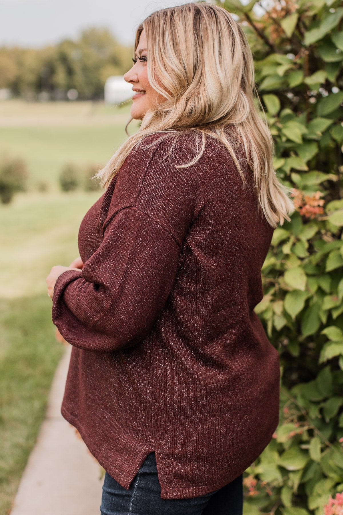 Dark burgundy sweater best sale