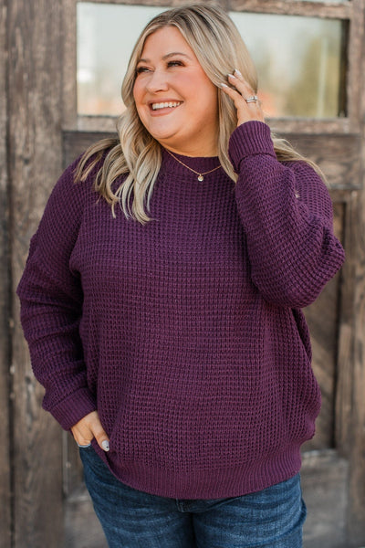 Captivating In Color Knit Sweater- Plum – The Pulse Boutique