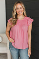 Impeccable Timing Ruffle Sleeve Top- Pink