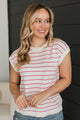 Sweetest Wish Striped Knit Top- Ivory & Pink