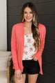 Many Reasons Lightweight Cardigan- Coral