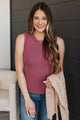 Truly Exceptional Ribbed Tank Top- Marsala