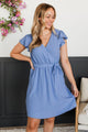 Never A Dull Moment Wrap Dress- Periwinkle