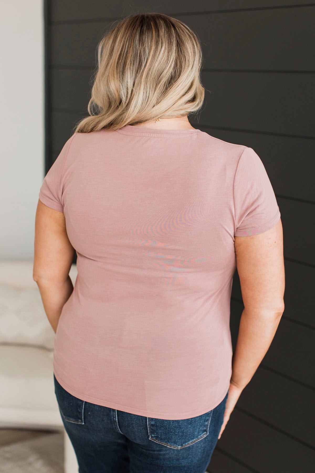 Hold On Forever Short Sleeve Top- Mauve