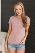 Hold On Forever Short Sleeve Top- Mauve