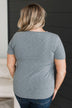 Work With You V-Neck Top- Grey