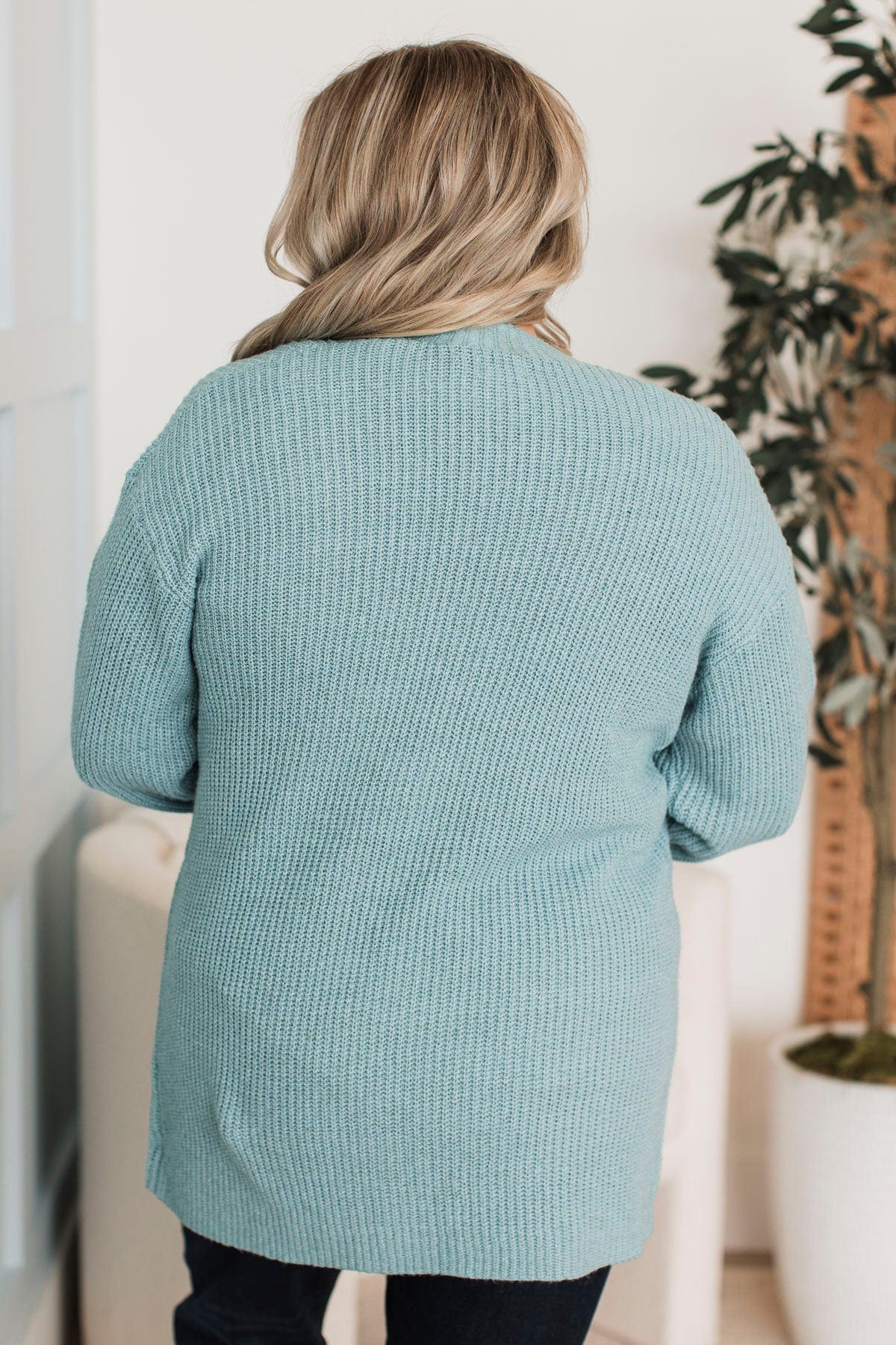 Take Me Places Knit Cardigan- Light Teal