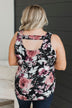 Offer Me The World Floral Tank Top- Black & Plum