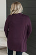 Saying Je T'aime Open Front Cardigan- Eggplant