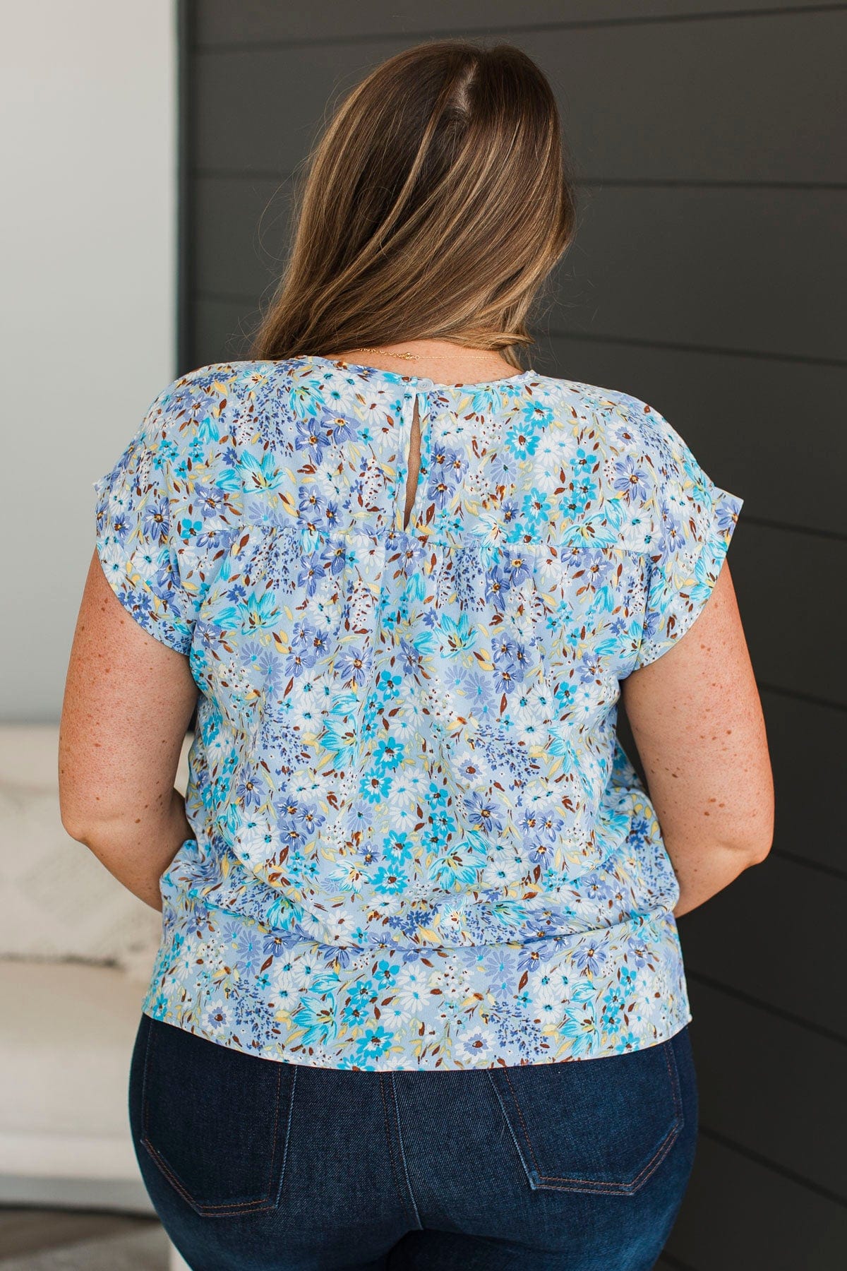 Radiant Presence Floral Top- Blue