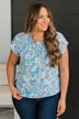 Radiant Presence Floral Top- Blue