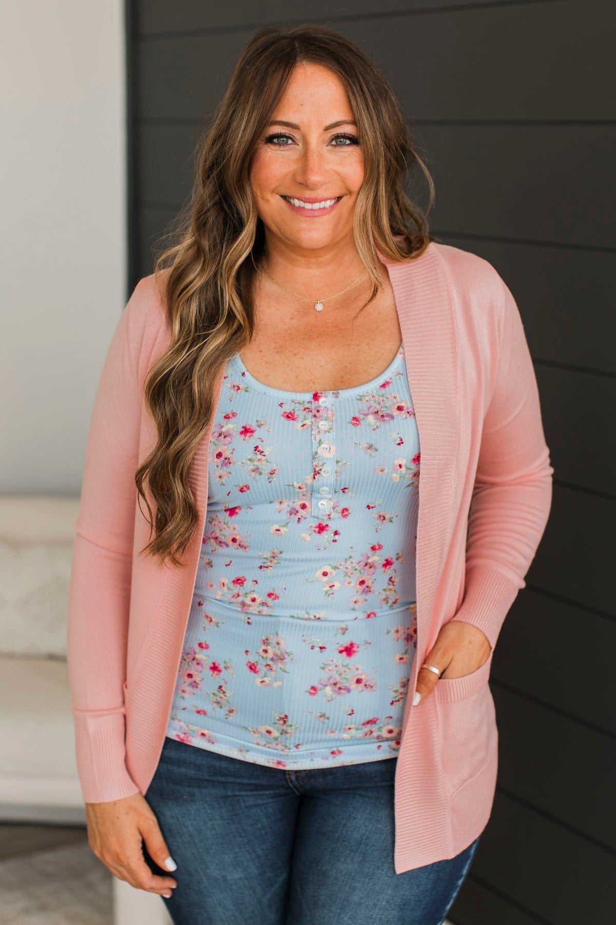 As Easy As Can Be Cardigan- Light Pink