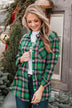 To The Tree Farm Plaid Button Top- Green & Navy