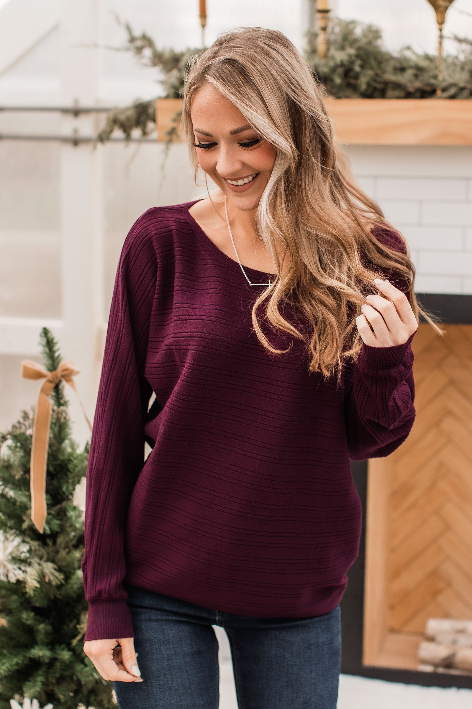 Make It Matter Knit Sweater- Dark Wine