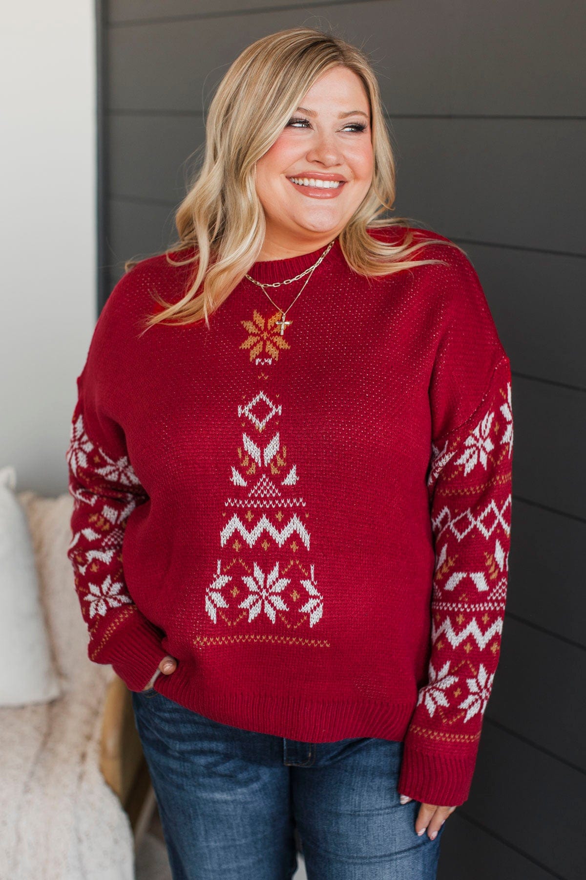 Countdown To Christmas Knit Sweater- Red