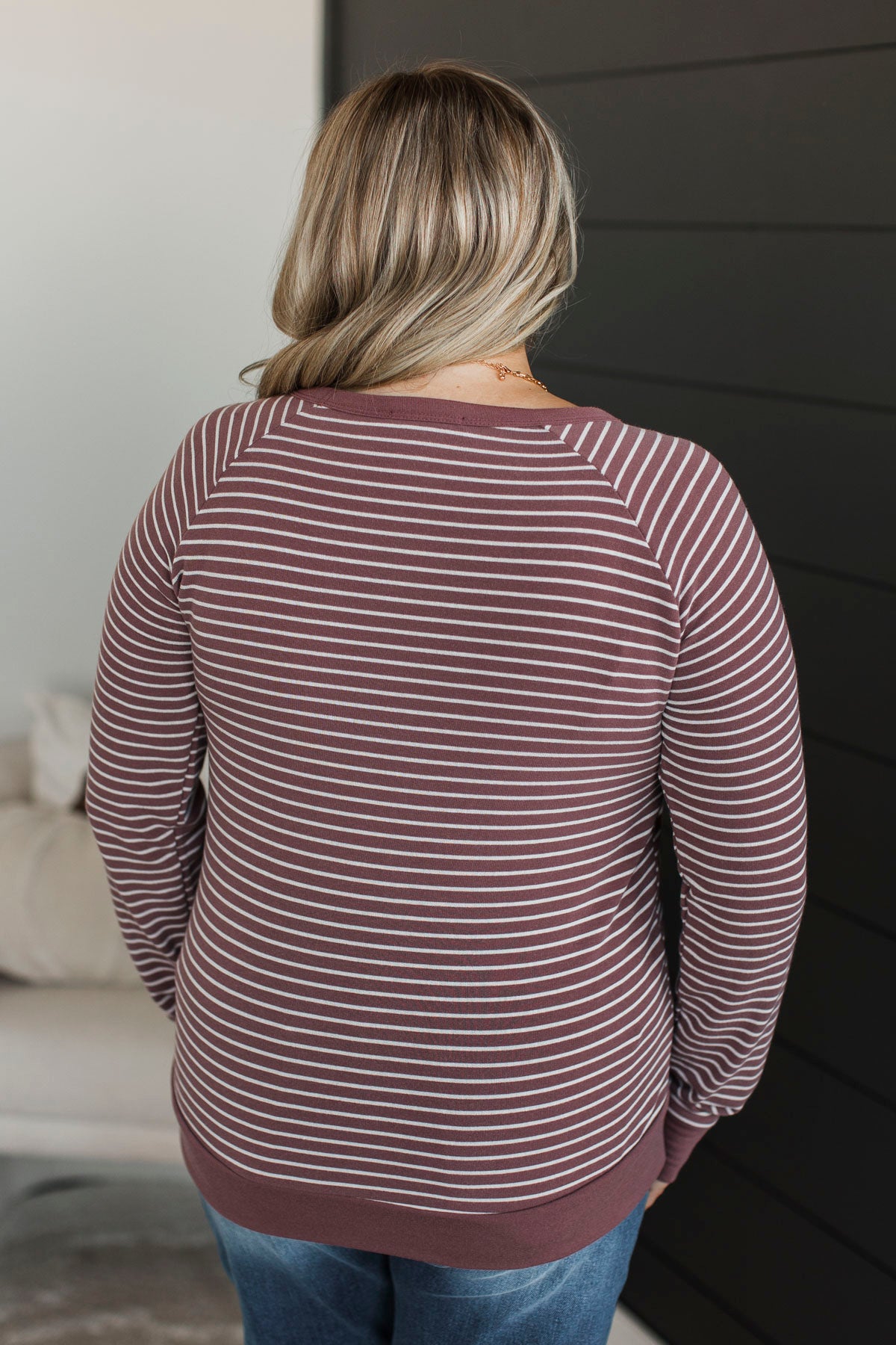 Sign Of The Times Striped Top- Marsala