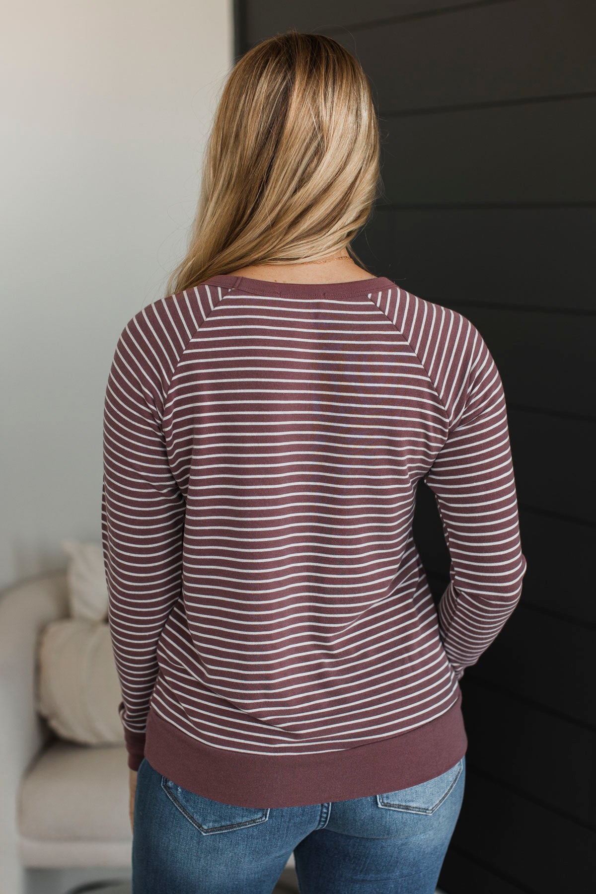 Sign Of The Times Striped Top- Marsala