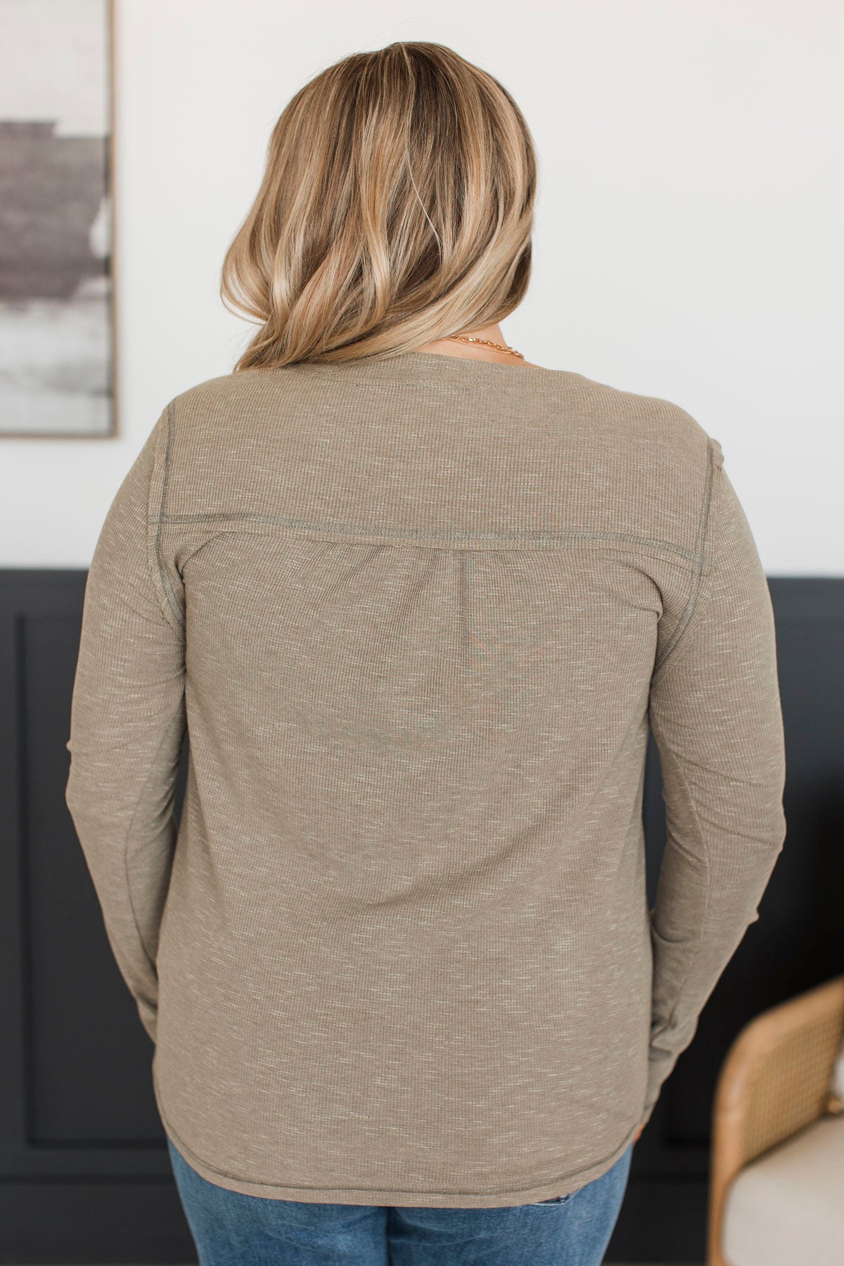 Fireside Memories Long Sleeve Top- Dusty Olive