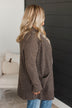 Kiss Me Goodnight Knit Cardigan- Dark Mocha