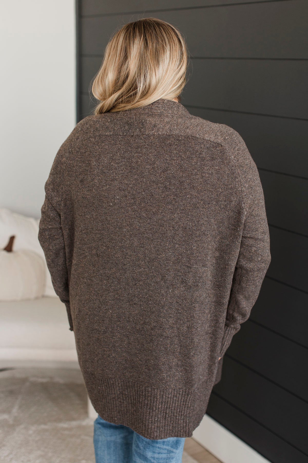 Kiss Me Goodnight Knit Cardigan- Dark Mocha