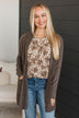 Kiss Me Goodnight Knit Cardigan- Dark Mocha